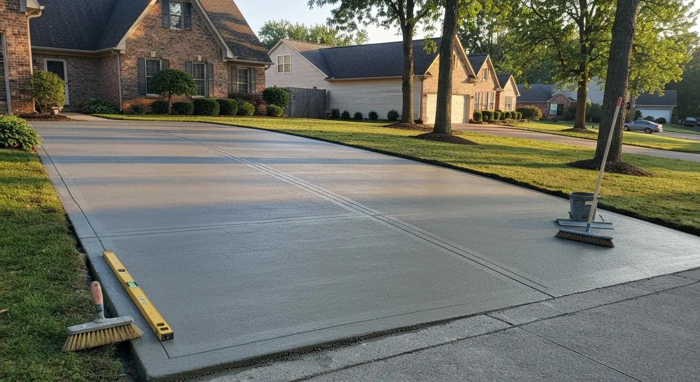 Standard concrete driveway