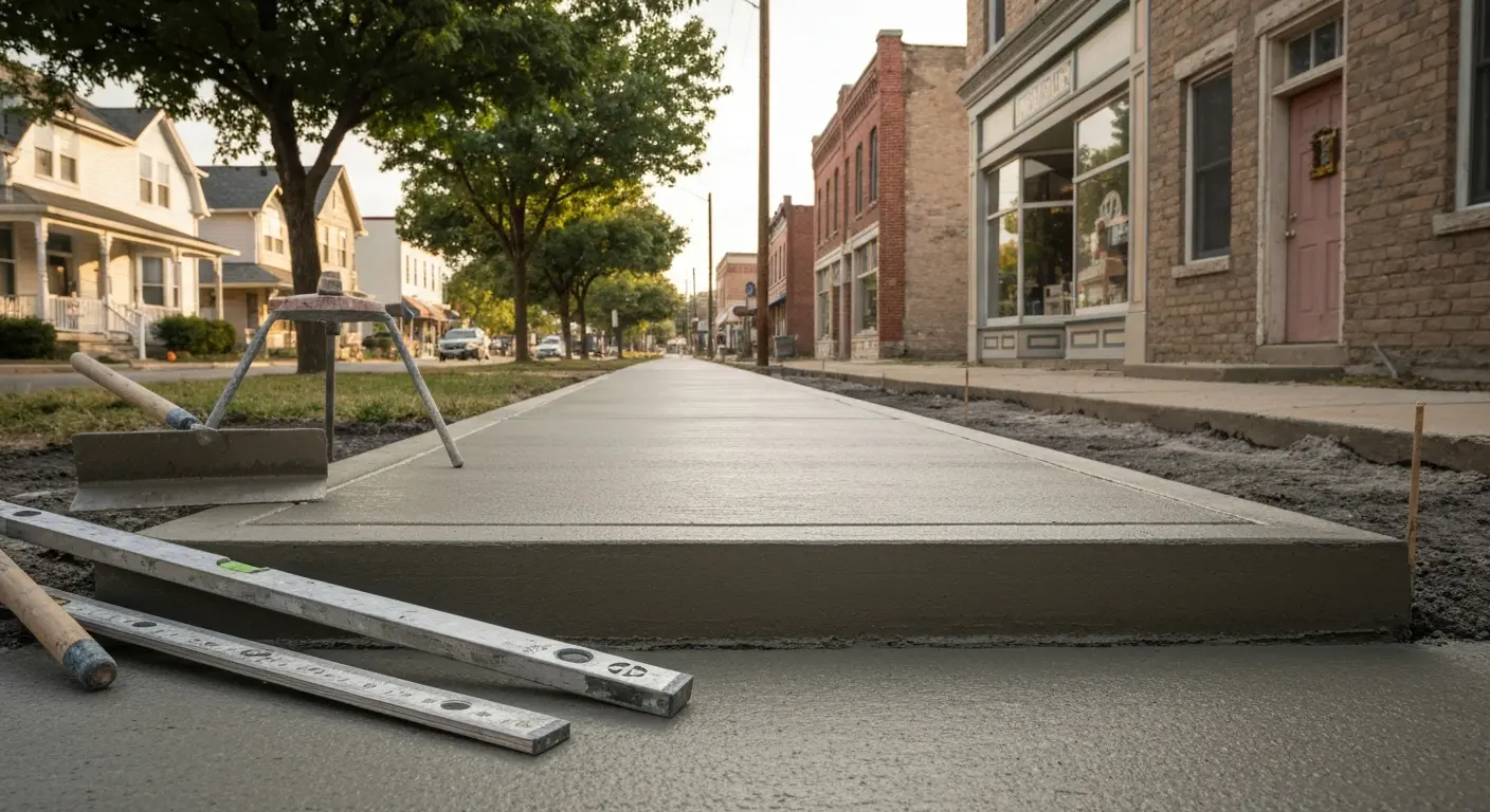 Concrete sidewalk