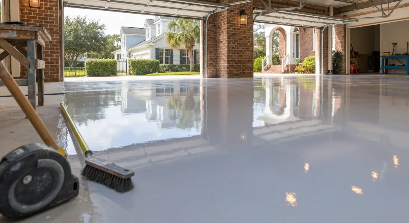 Garage floor concrete