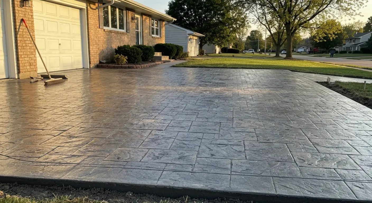 Concrete driveway installation