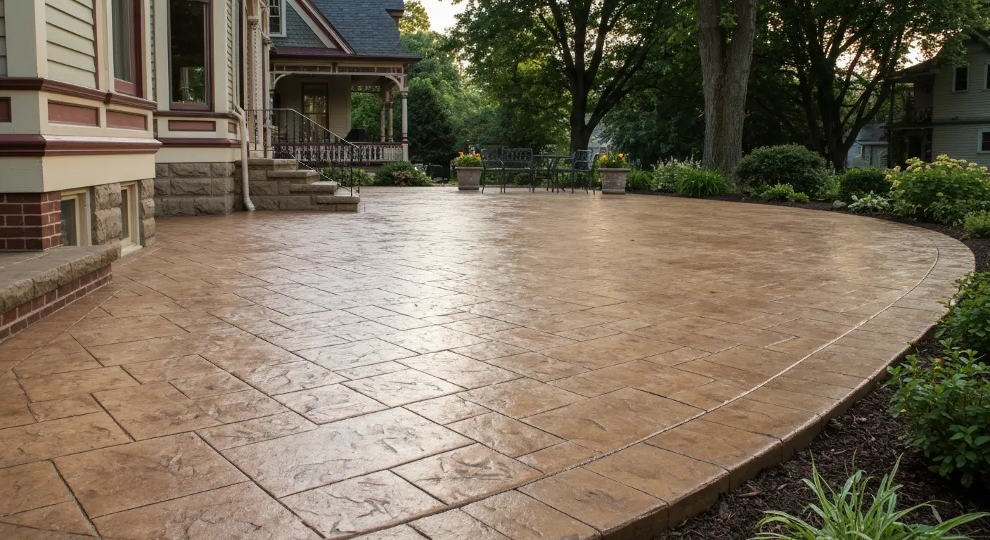 Stamped concrete patio