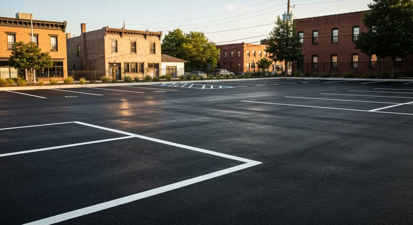 Commercial parking lot concrete