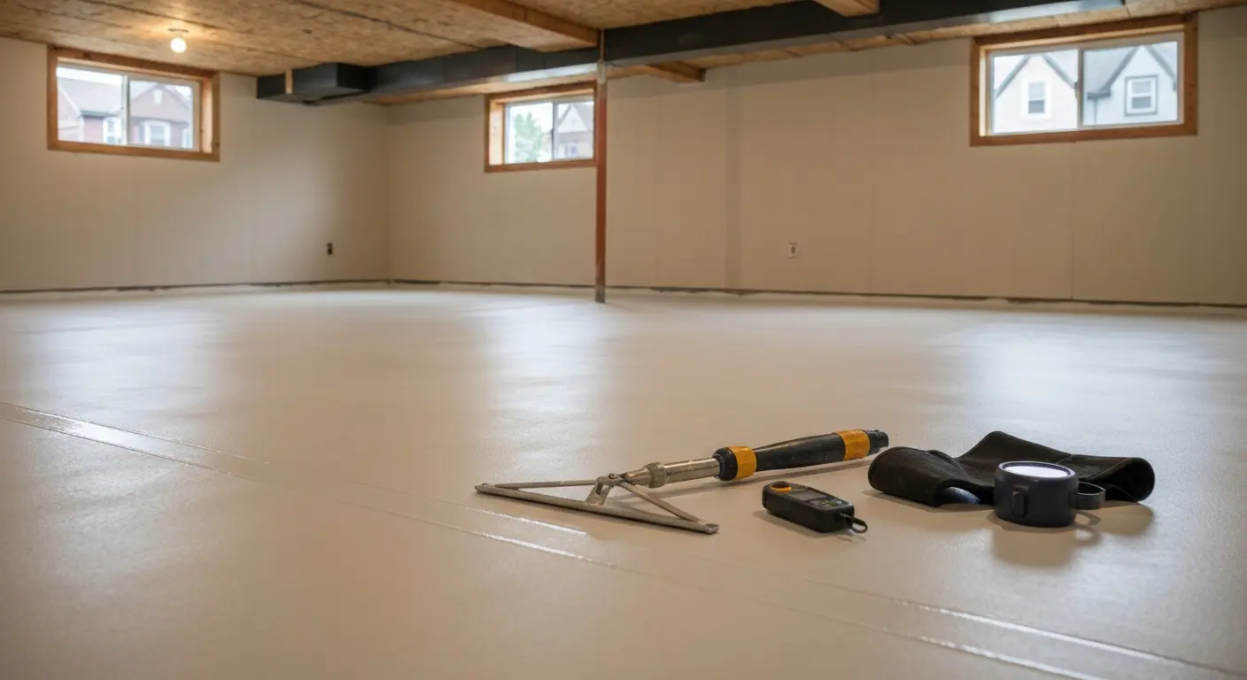 Sealed basement floor