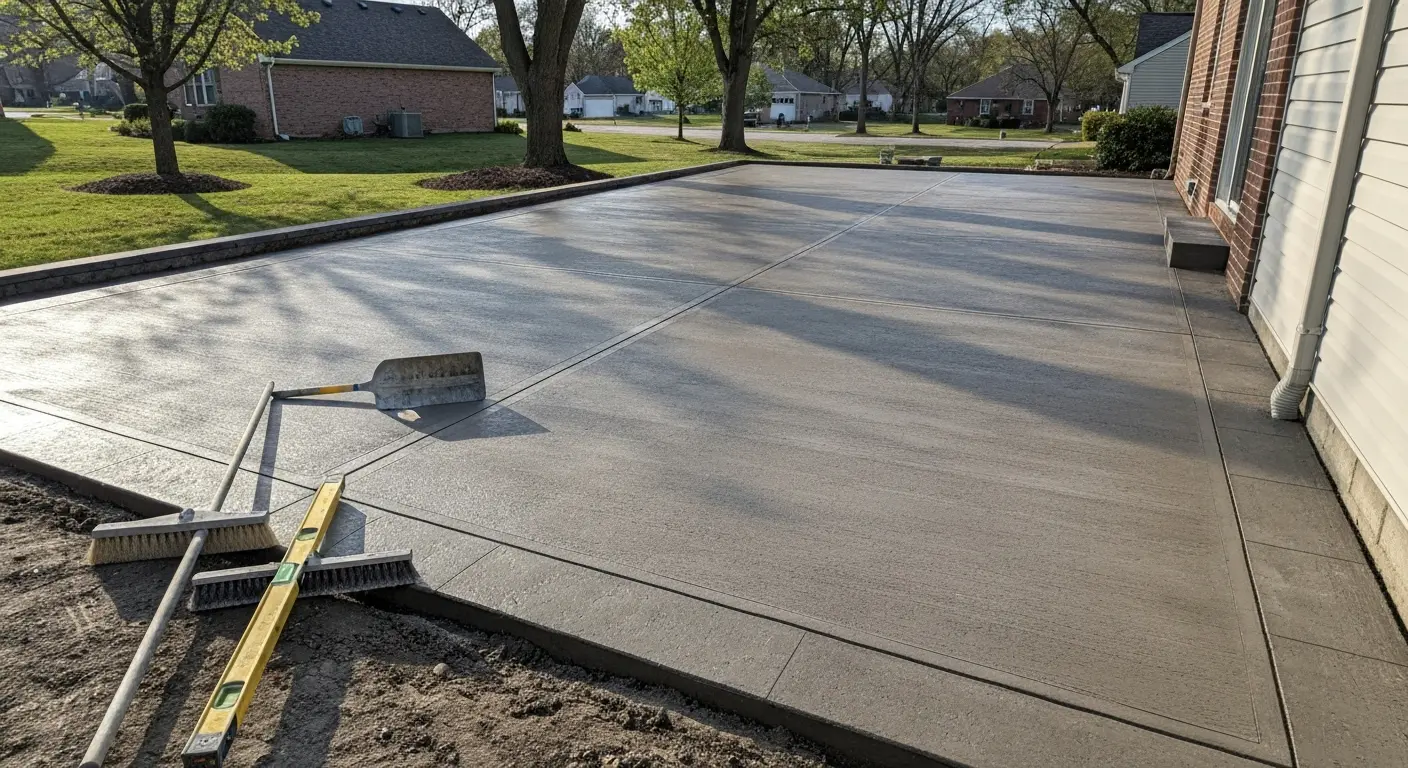 Concrete patio installation