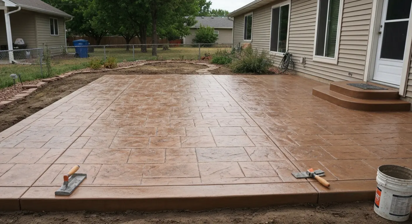 Stamped concrete patio