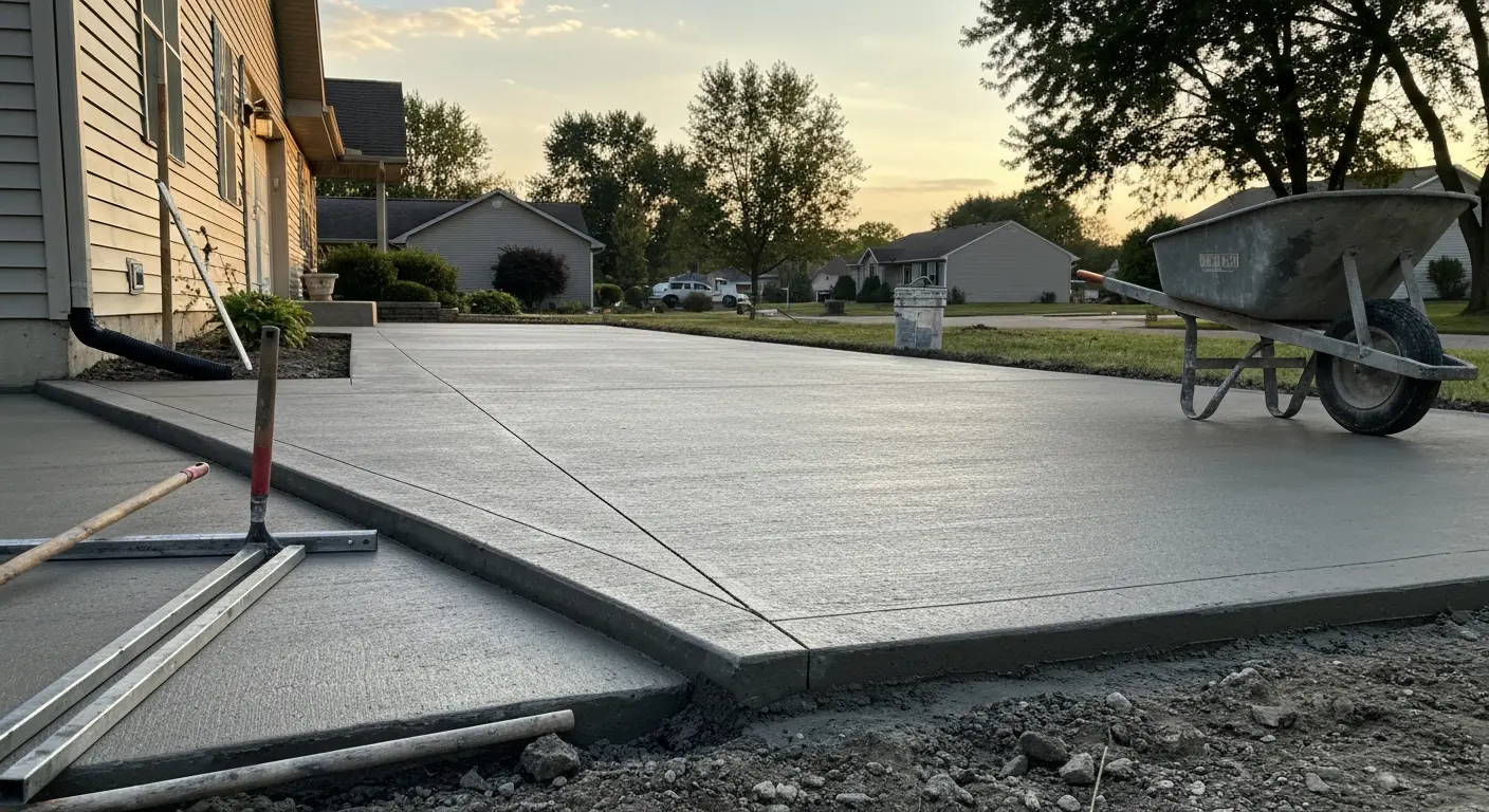 Concrete driveway