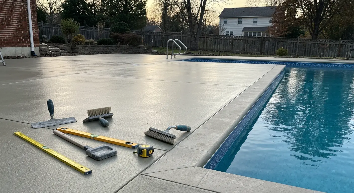 Swimming pool pad installation