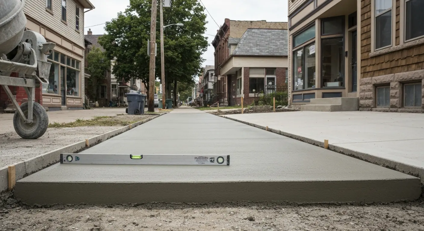 Concrete sidewalk