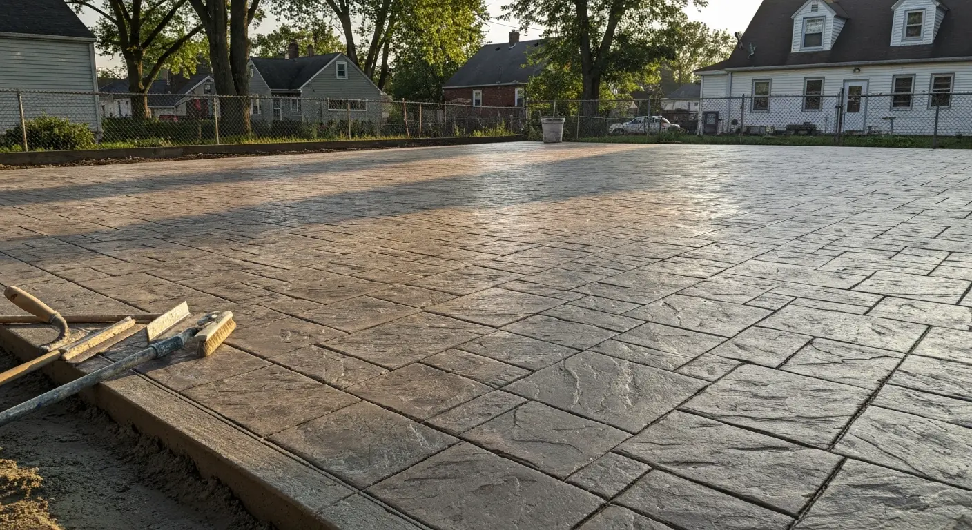 Stamped concrete patio