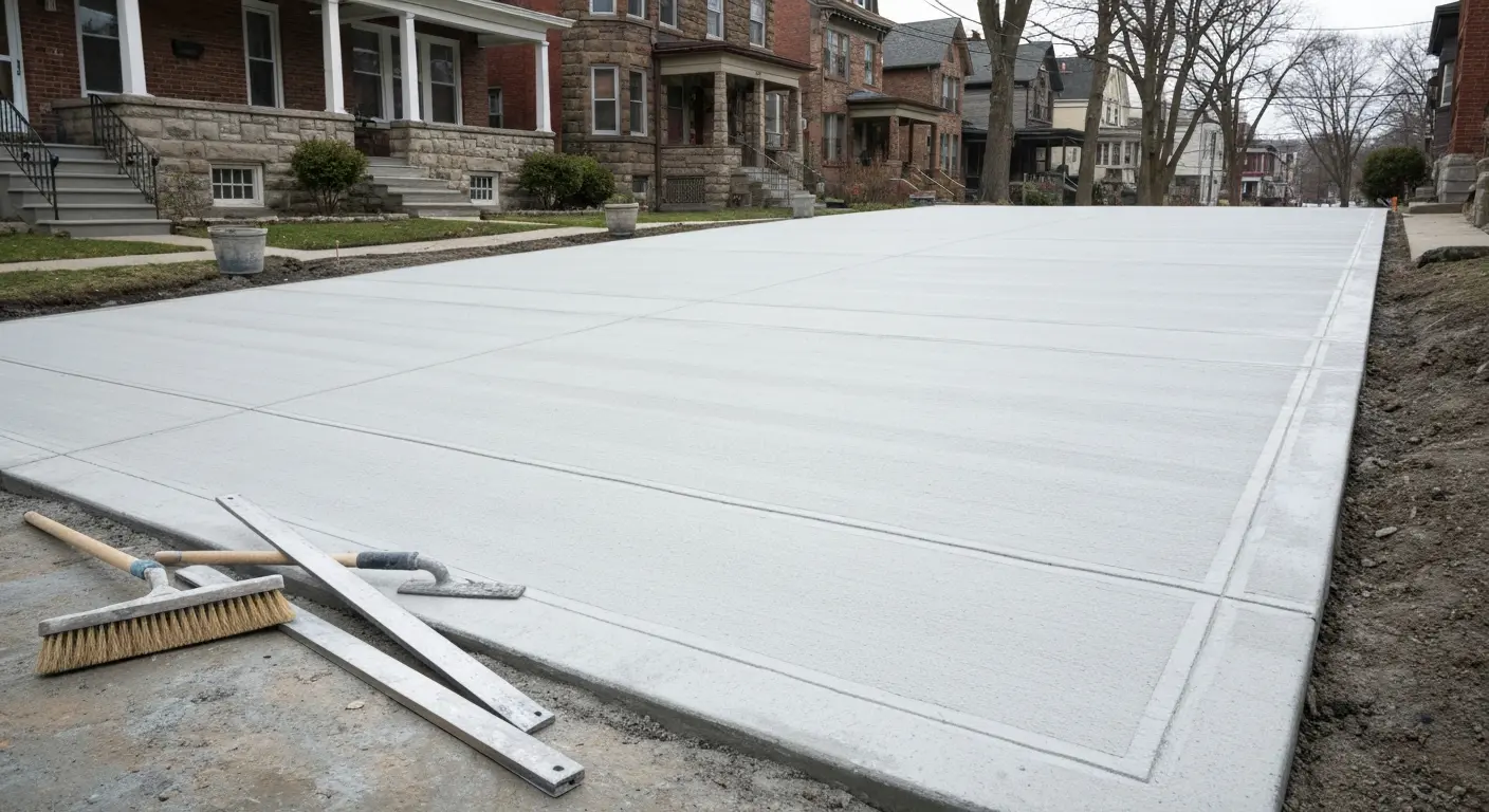 Concrete driveway
