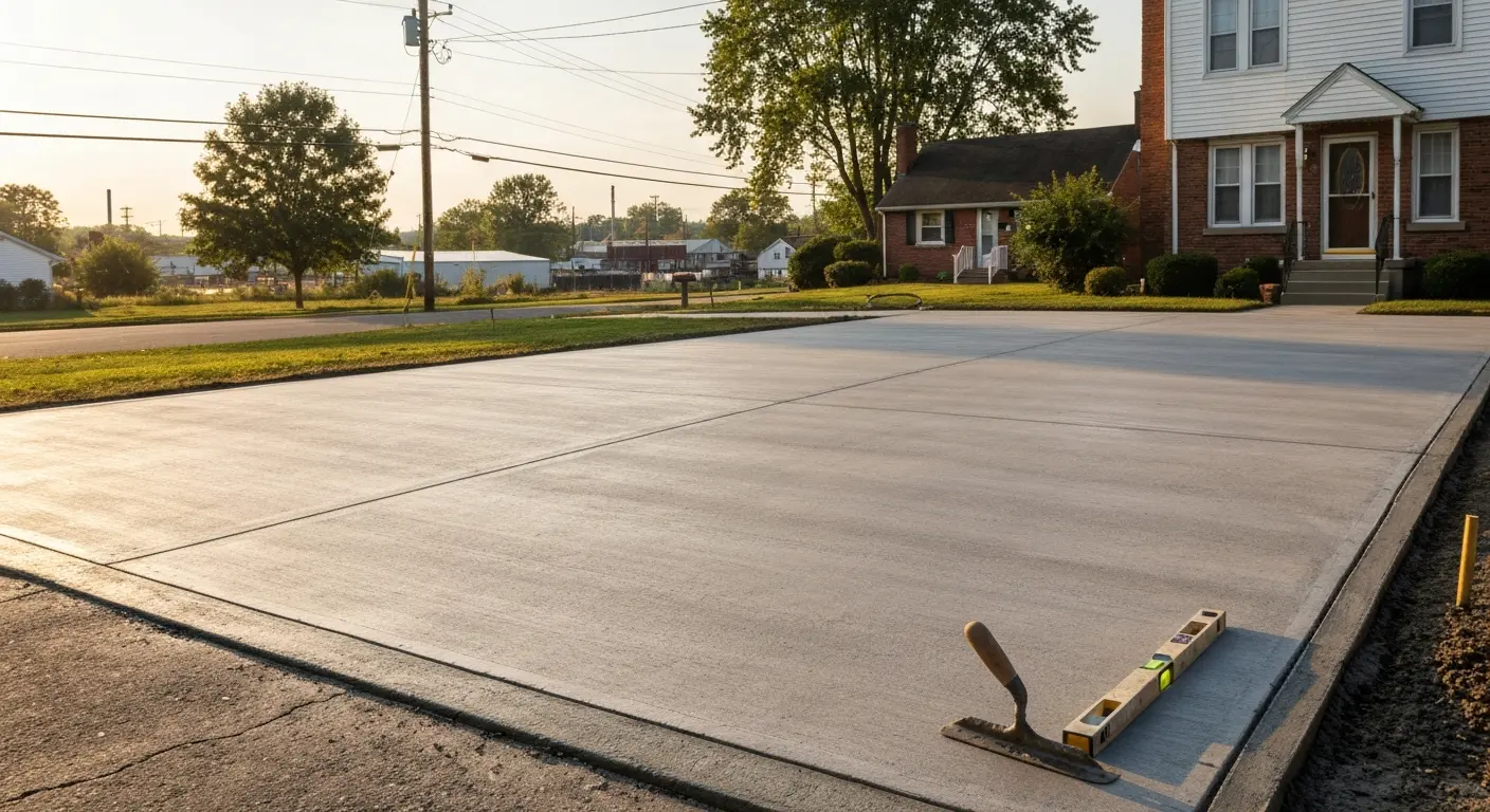 Concrete driveway installation in Beaver Falls