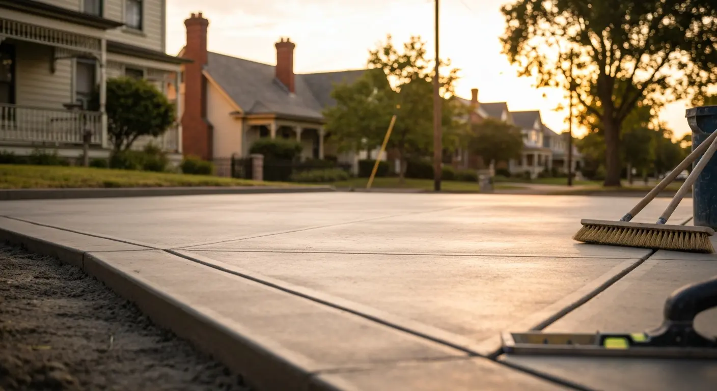 Concrete driveway installation