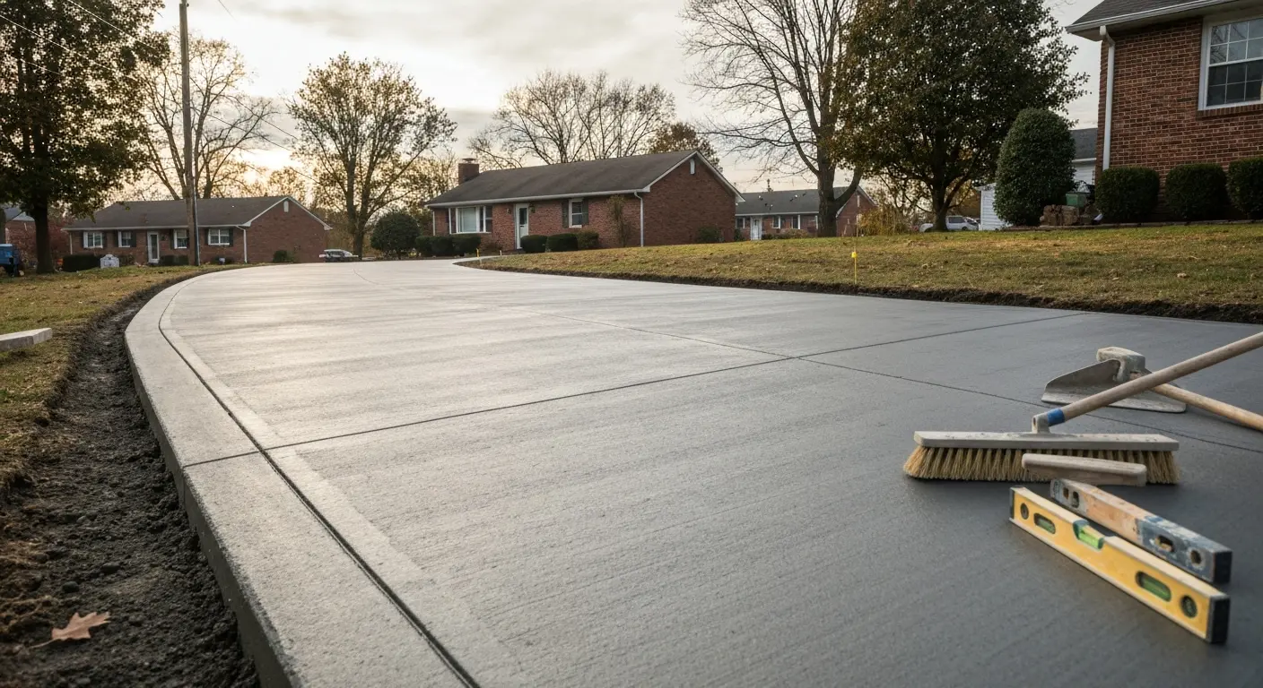 Concrete driveway in Cranberry Township