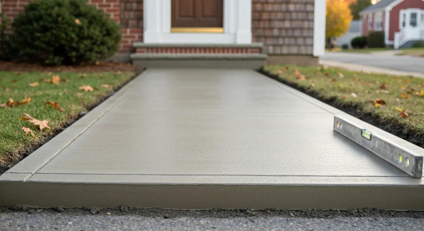 Concrete sidewalk and basement floor