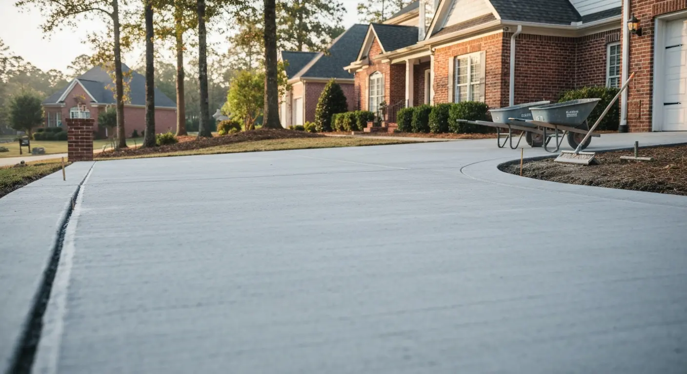 Concrete driveway