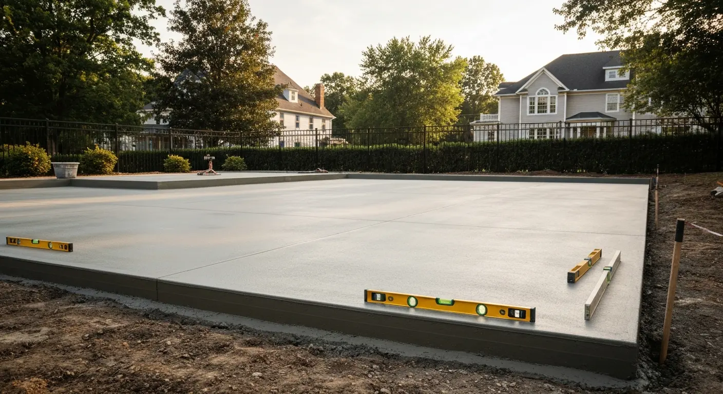 Swimming pool pad installation