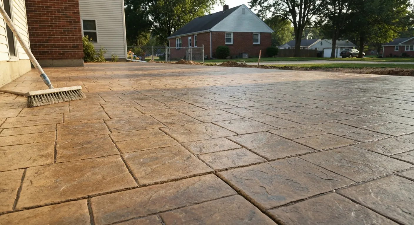 Stamped concrete patio