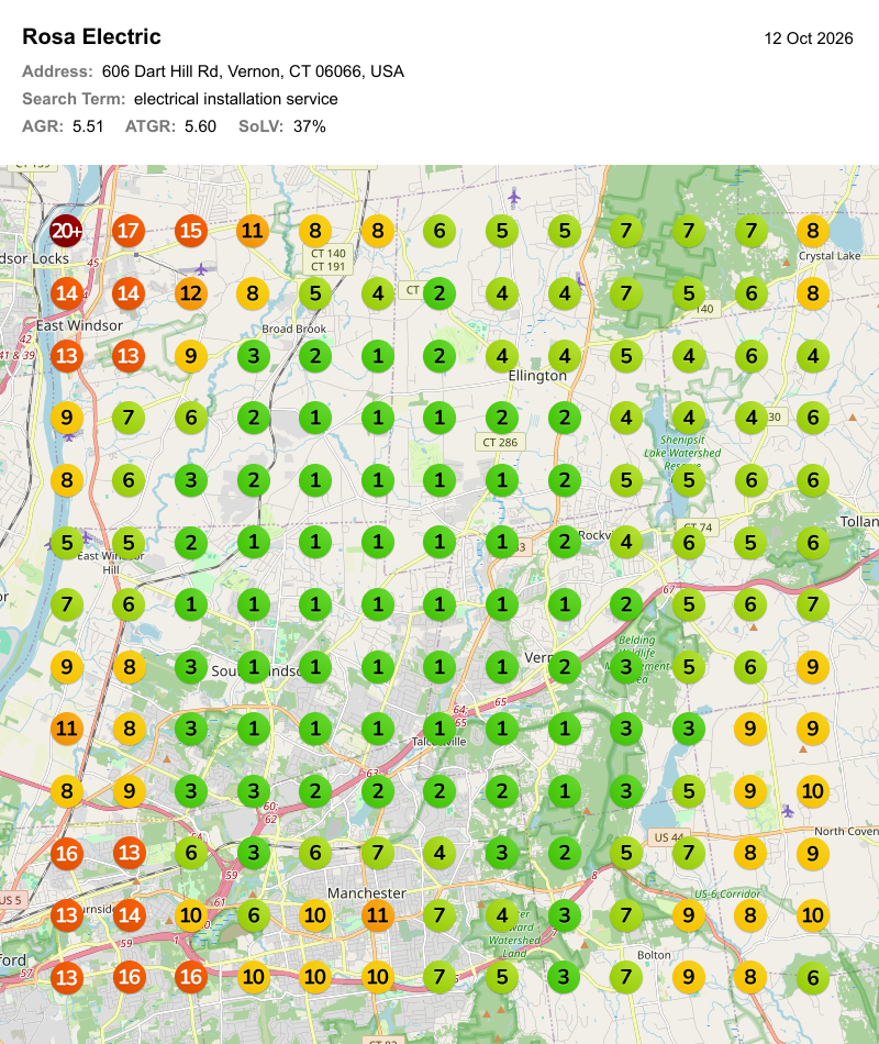 After: local ranking grid for electrical installation near me