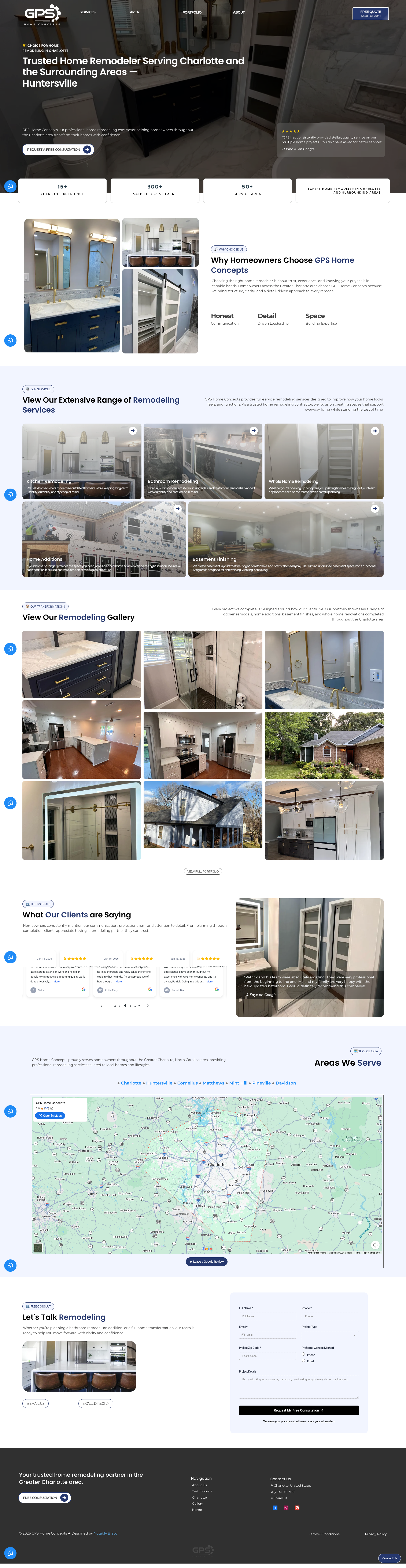 Website design and digital foundation updated for the Charlotte residential remodeling contractor