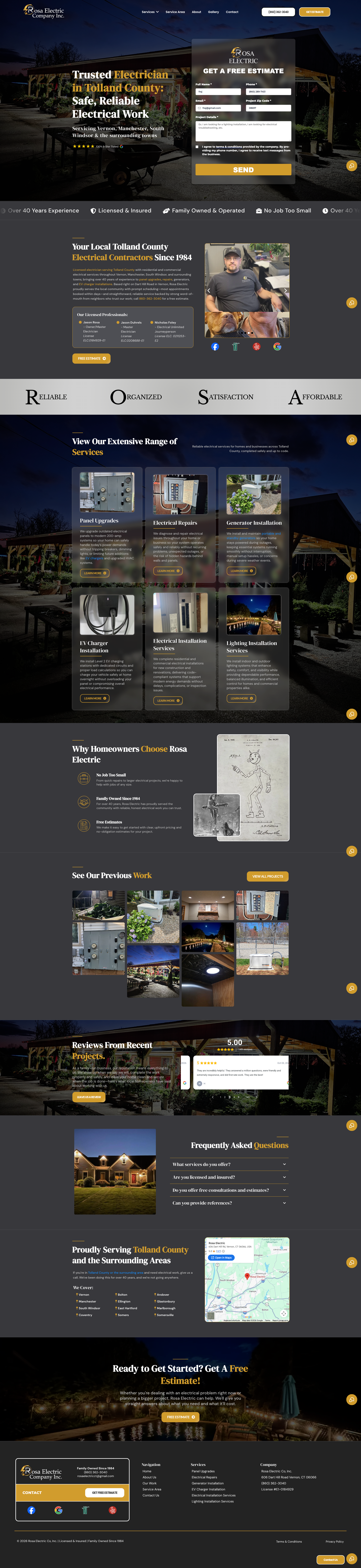 Website built for a Connecticut electrical contractor