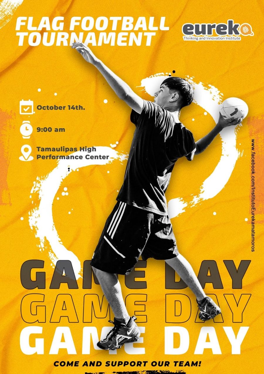 Cartel Game Day del equipo de flag football de Eureka