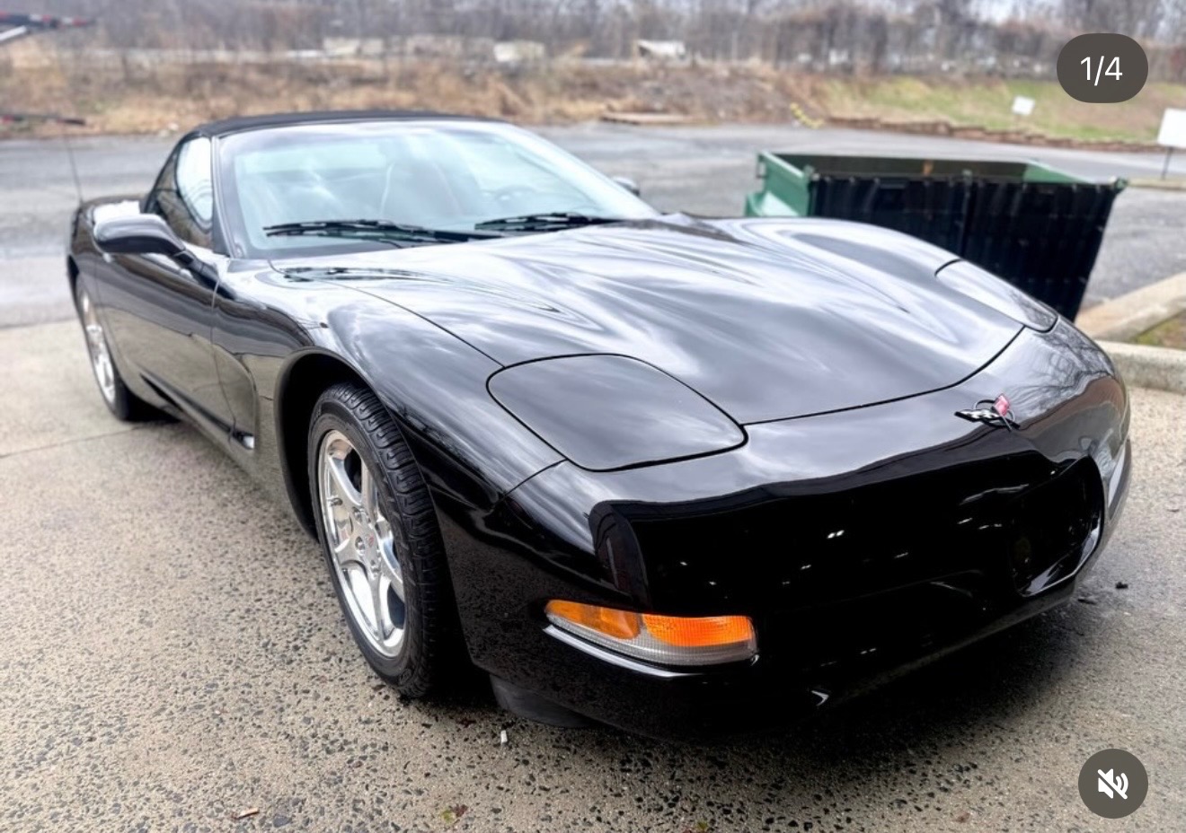 Flawless black Corvette exterior after paint correction