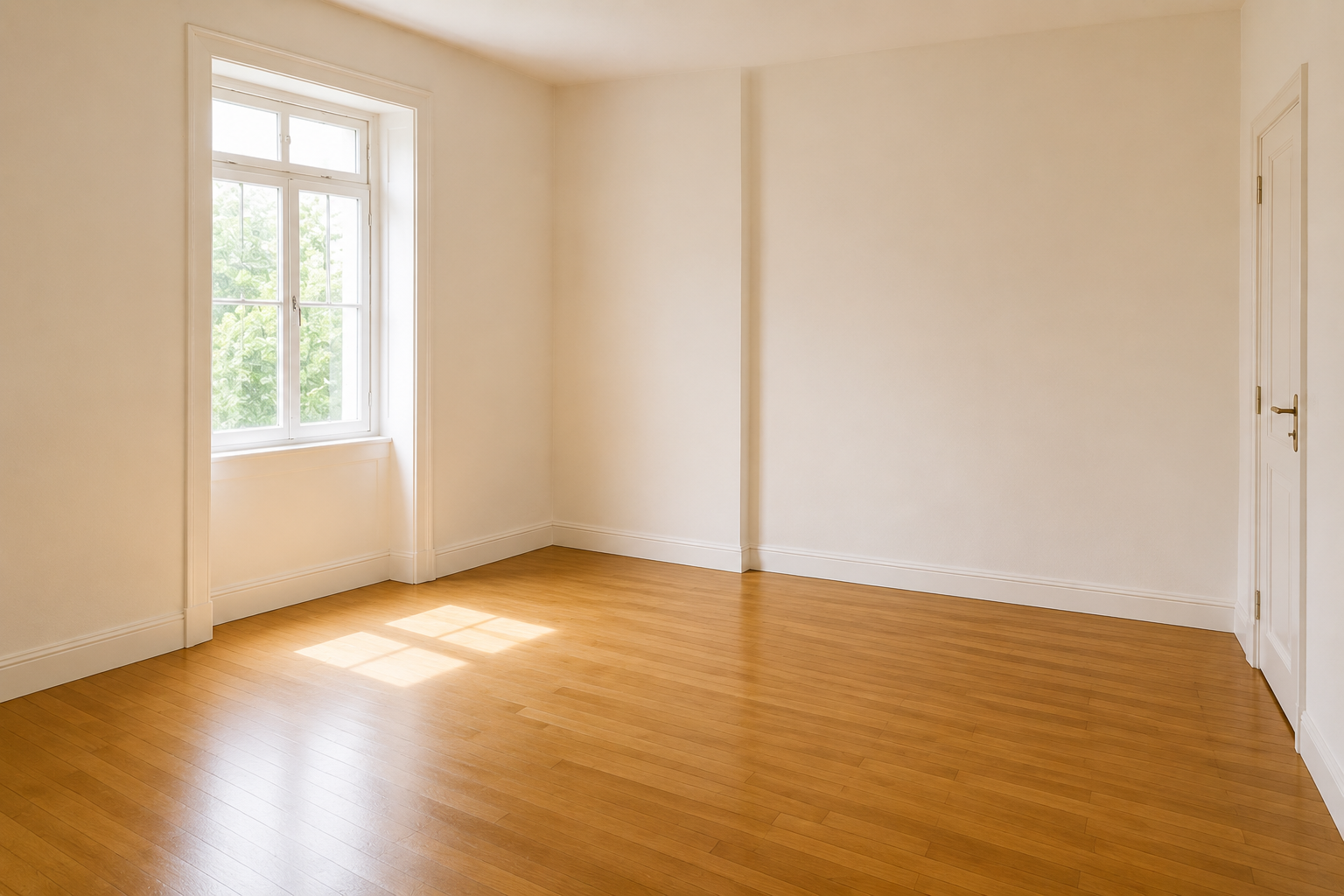 Sala esvaziada, limpa e pronta a usar após o serviço da WLR