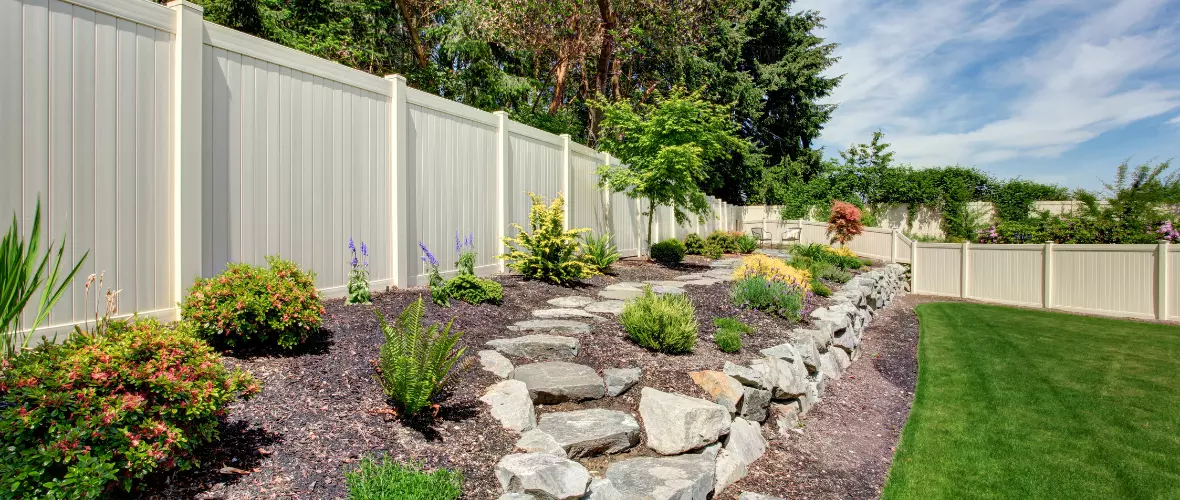 house with backyard patio and landscape design