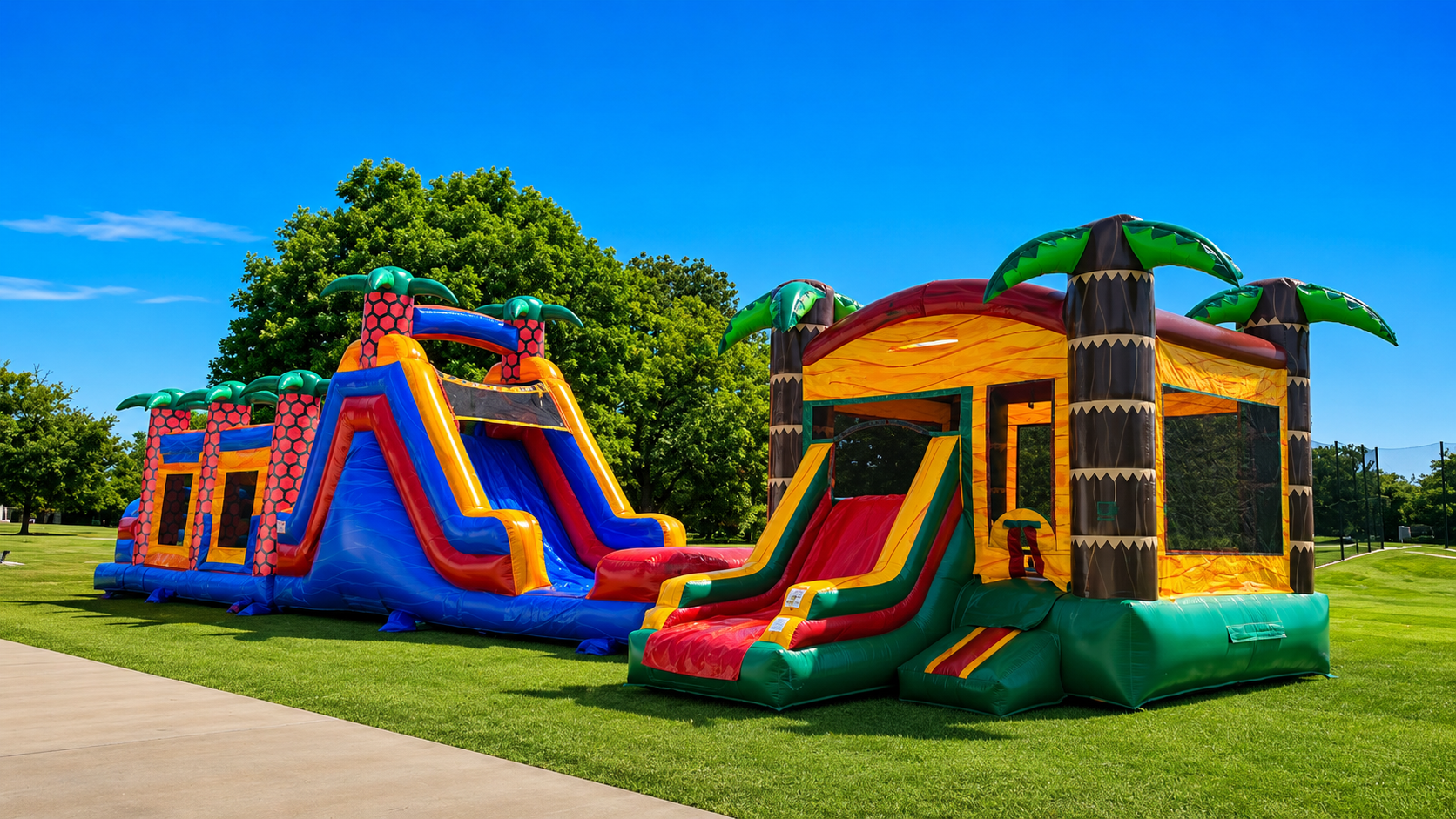 Palm Paradise wet-n-dry inflatable setup