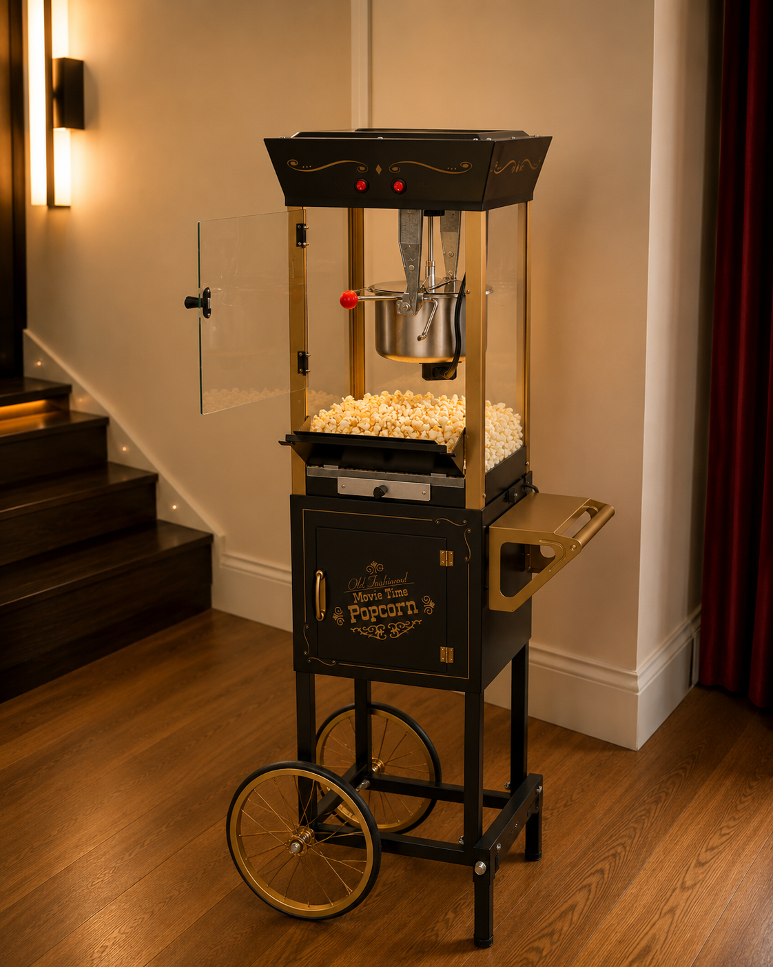 Black popcorn machine rental