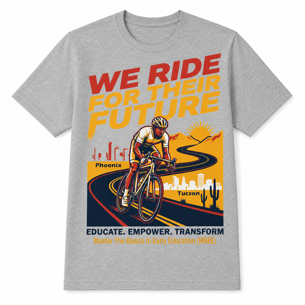 Heather grey fundraiser shirt