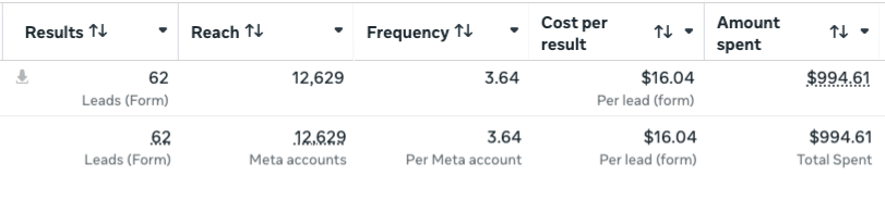 Meta Ads Manager Screenshot