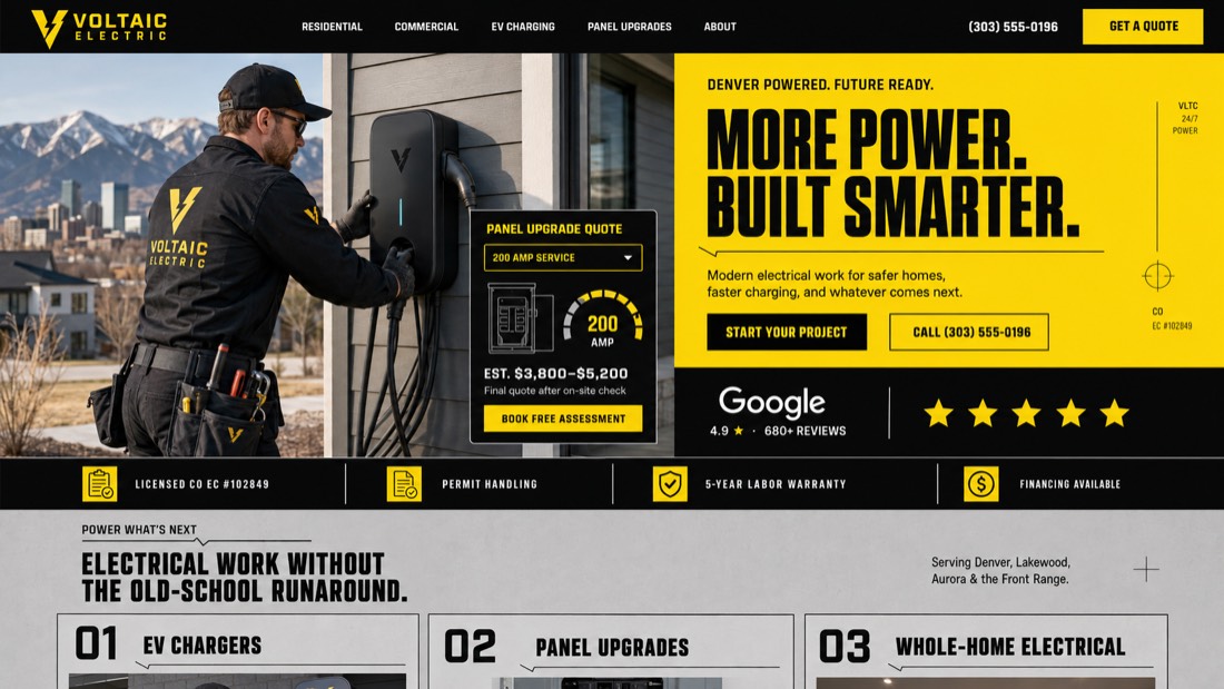 Voltaic Electric, a complete Electrical website by DigeWorks