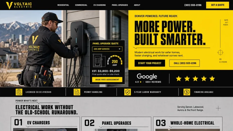 Voltaic Electric, a complete Electrical website by DigeWorks