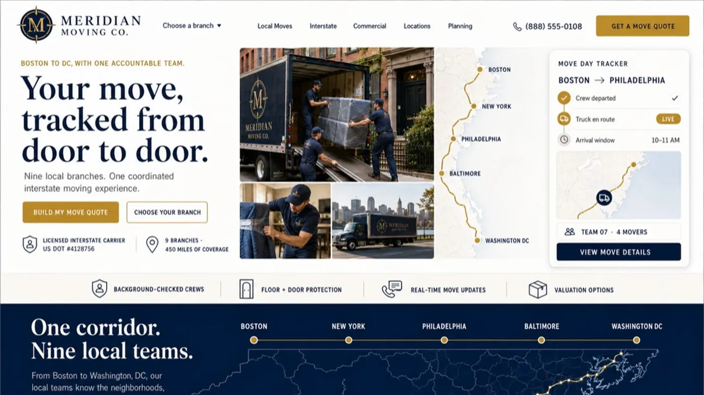 Meridian Moving, a complete movers build by DigeWorks