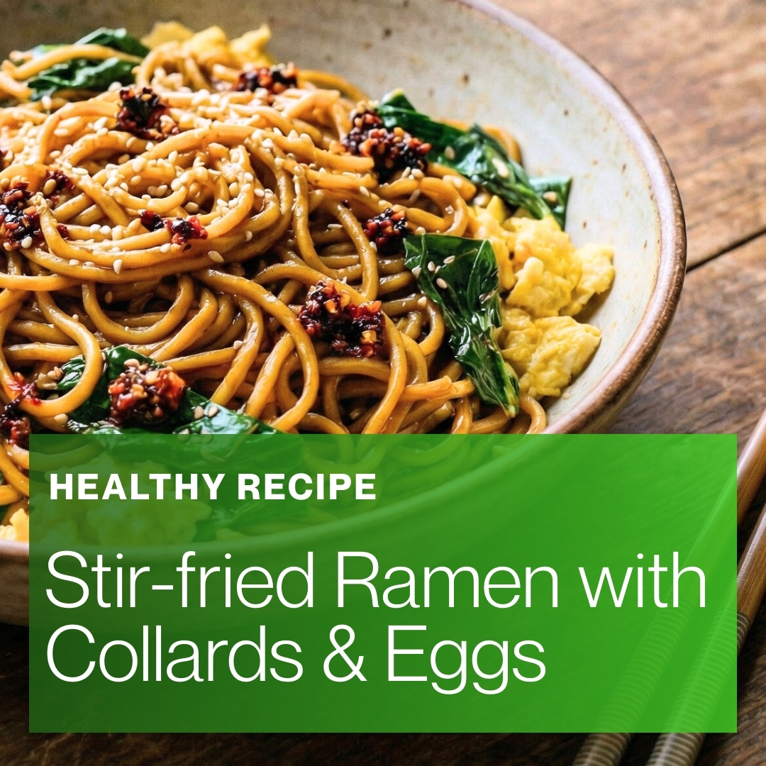 Senior-Friendly Stir-Fried Ramen with Collards and Eggs for Energy and Strength