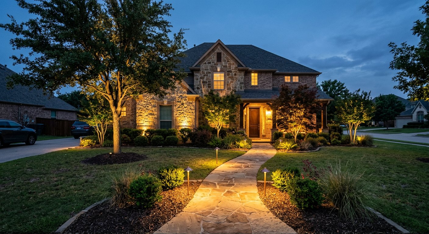 Outdoor lighting installation Frisco TX