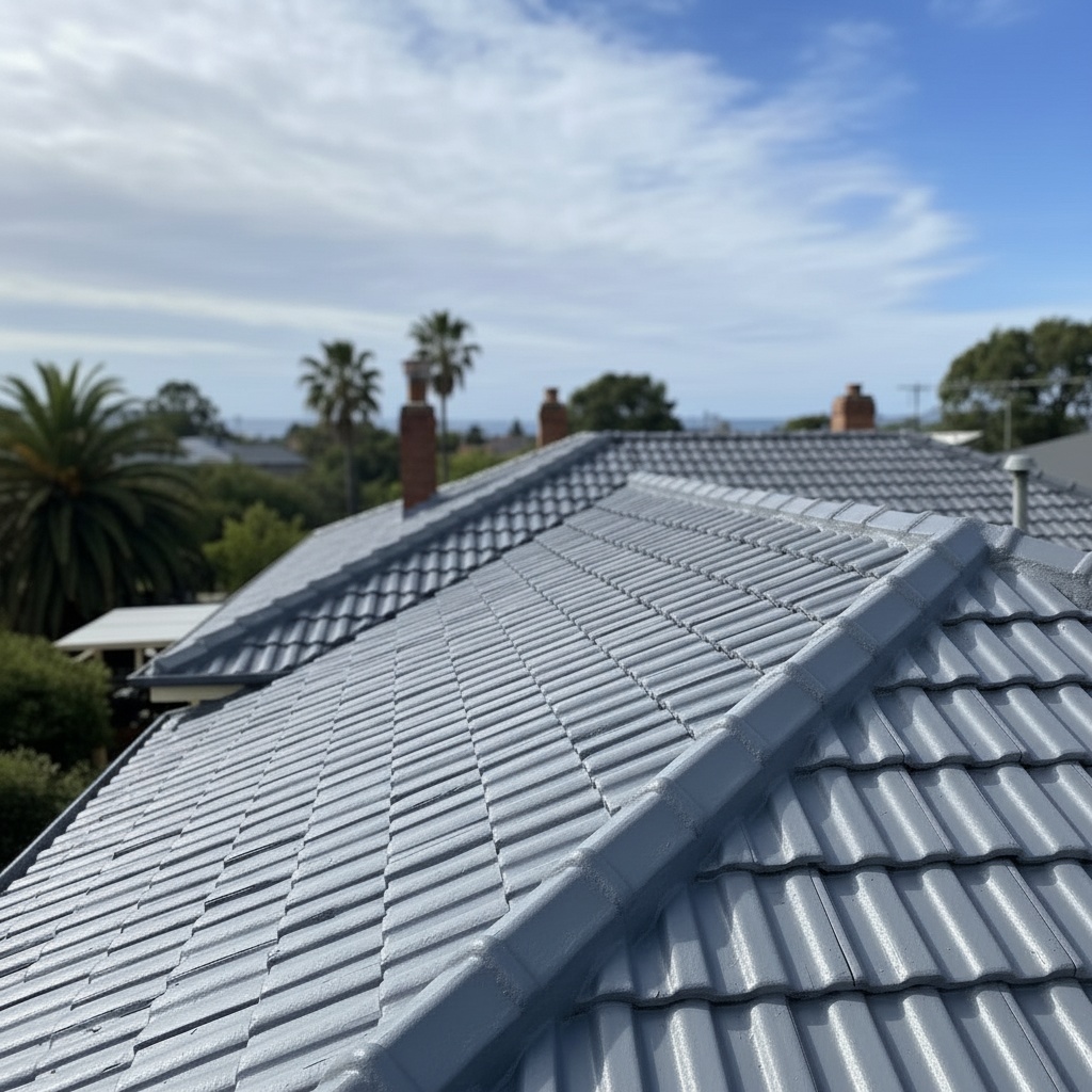 After: Cement tiles Melbourne beautifully restored - professional roof restoration Melbourne