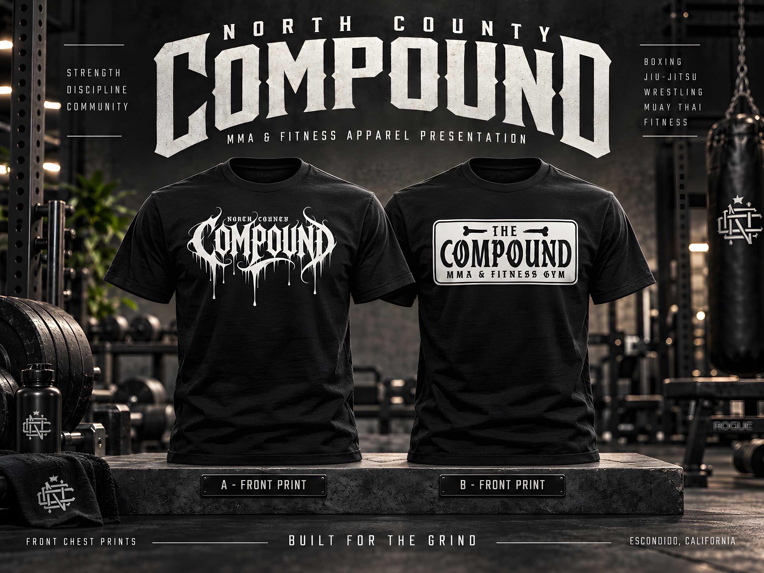 North County Compound front chest print shirts