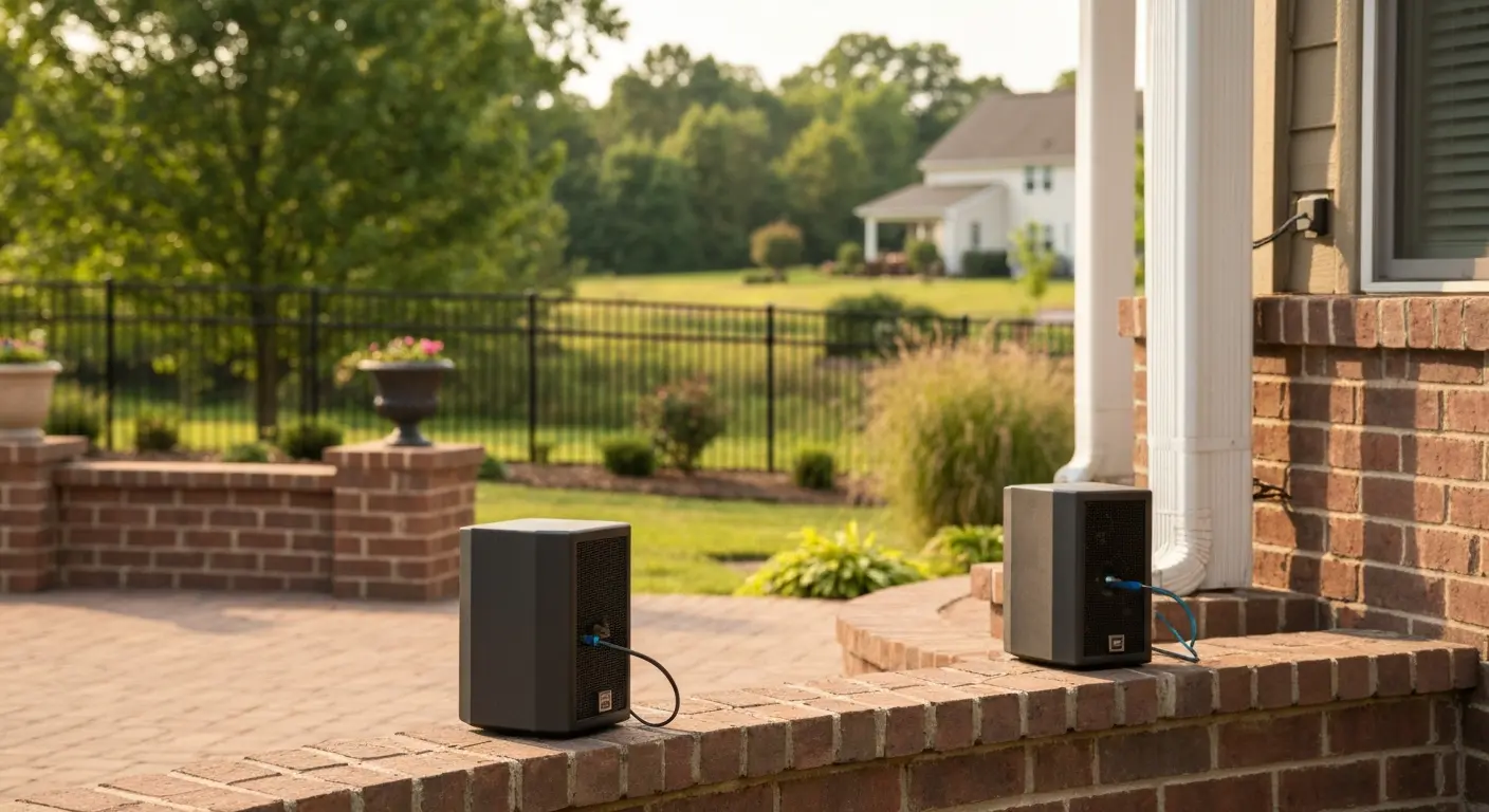 Outdoor patio audio installation