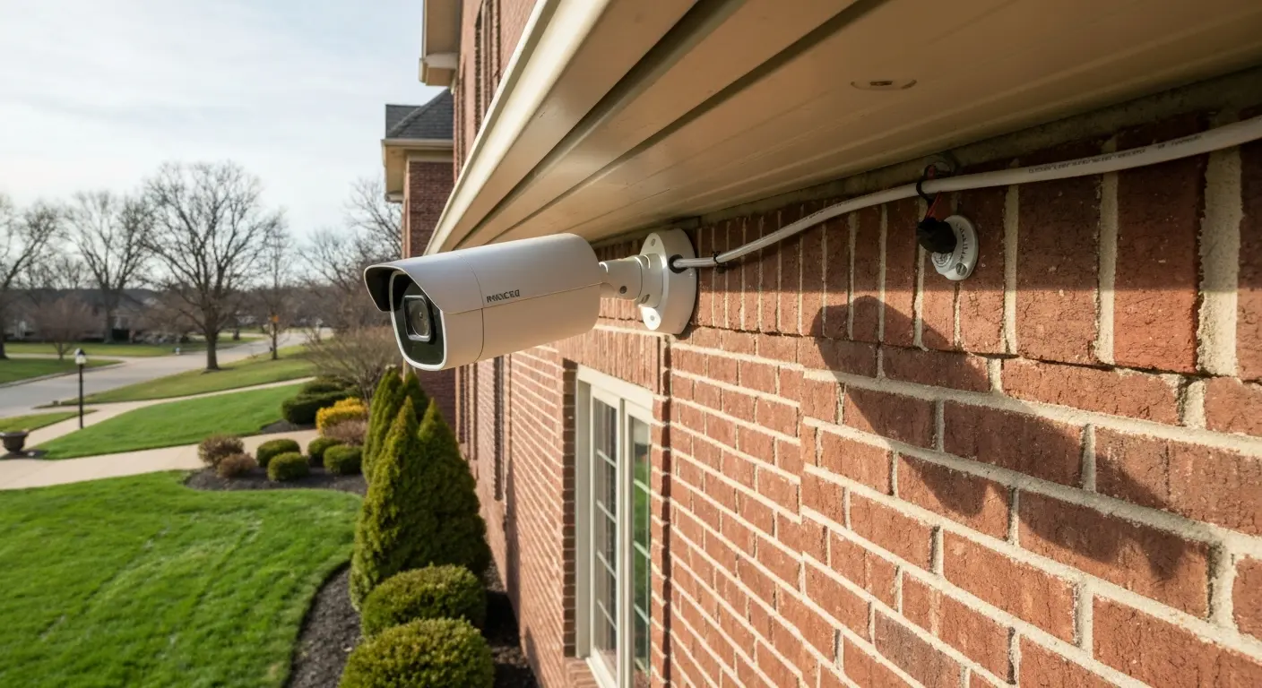 Exterior security camera installation