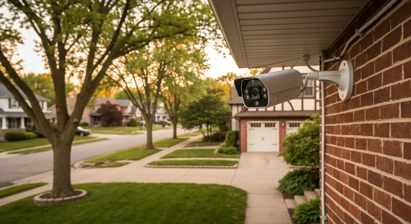 Security camera installation on residential property