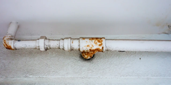 A corroded pipe. It can also cause noises coming from the pump. A corroded pipe. It can also cause noises coming from the pump.
