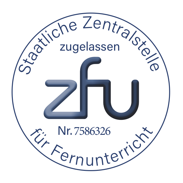 ZfU zugelassen für Fernunterricht Nr. 7586326