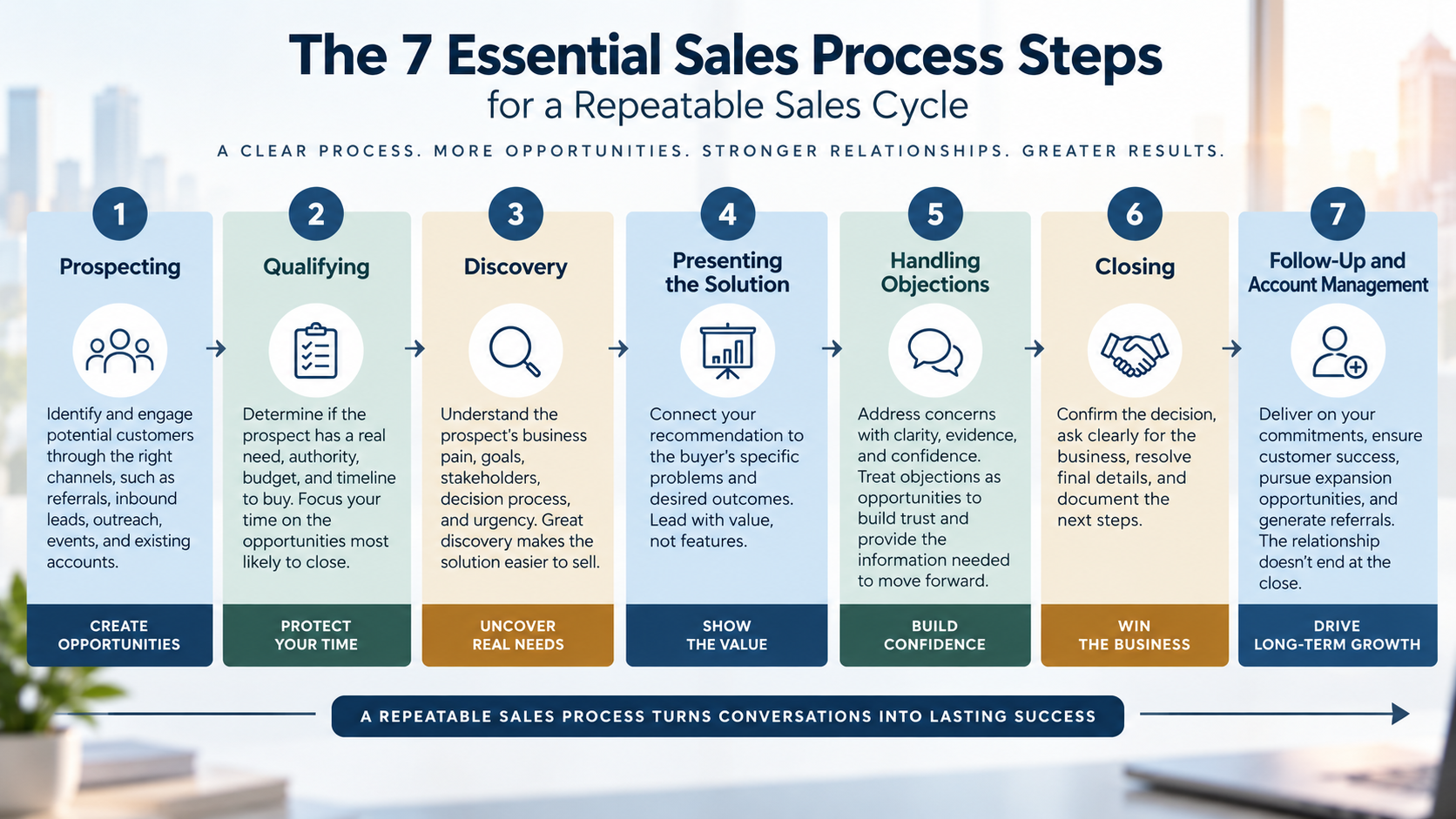 7 Essential Sales Process Steps for a Repeatable Sales Cycle 7 Essential Sales Process Steps for a Repeatable Sales Cycle