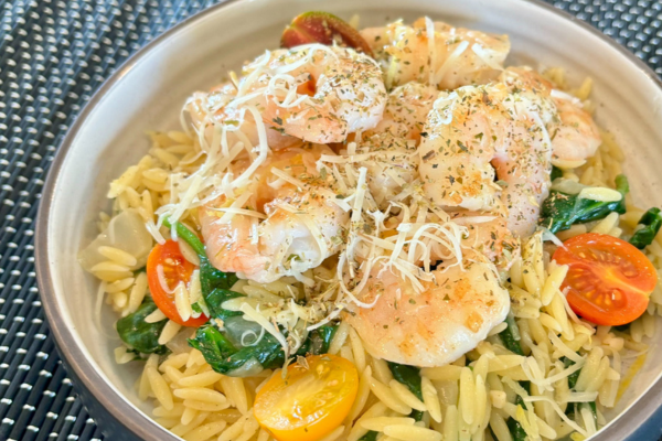 Lemon Parm Shrimp Orzo