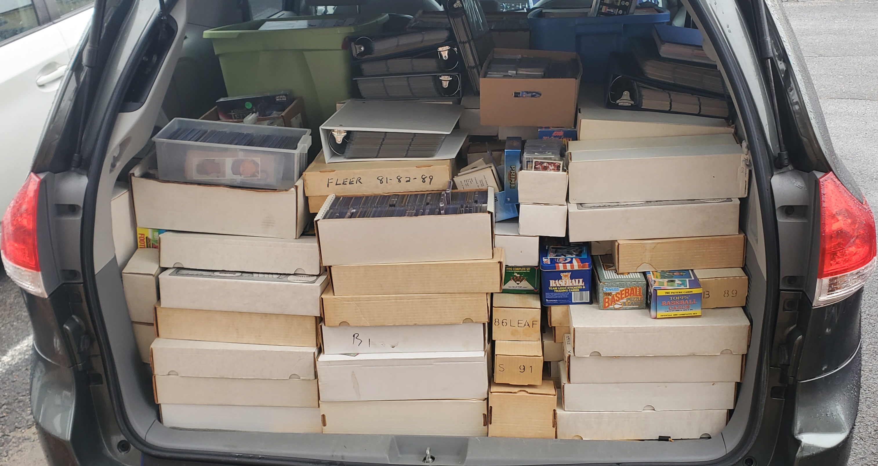 Boxes of bulk cards