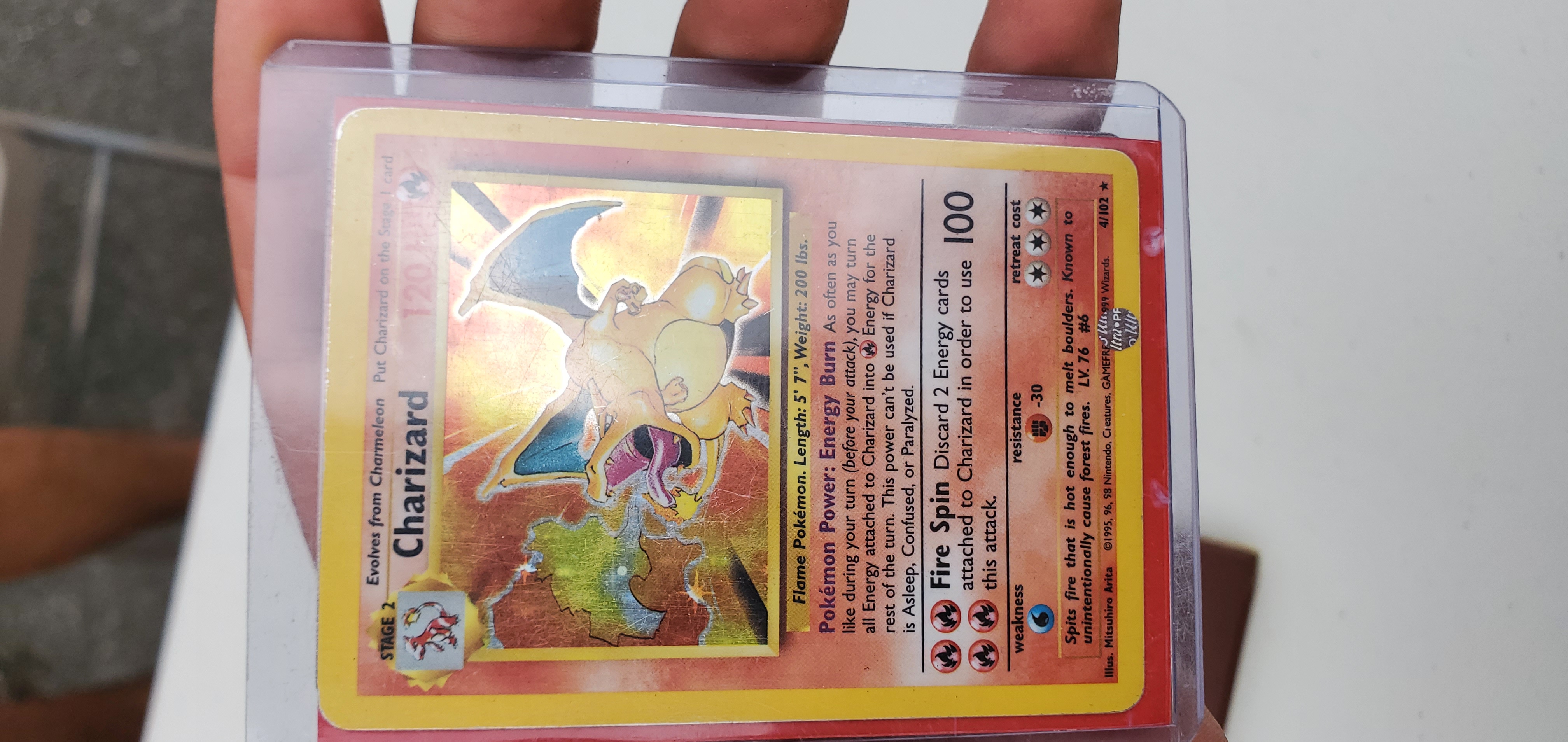 A Base Set Charizard Pokémon card