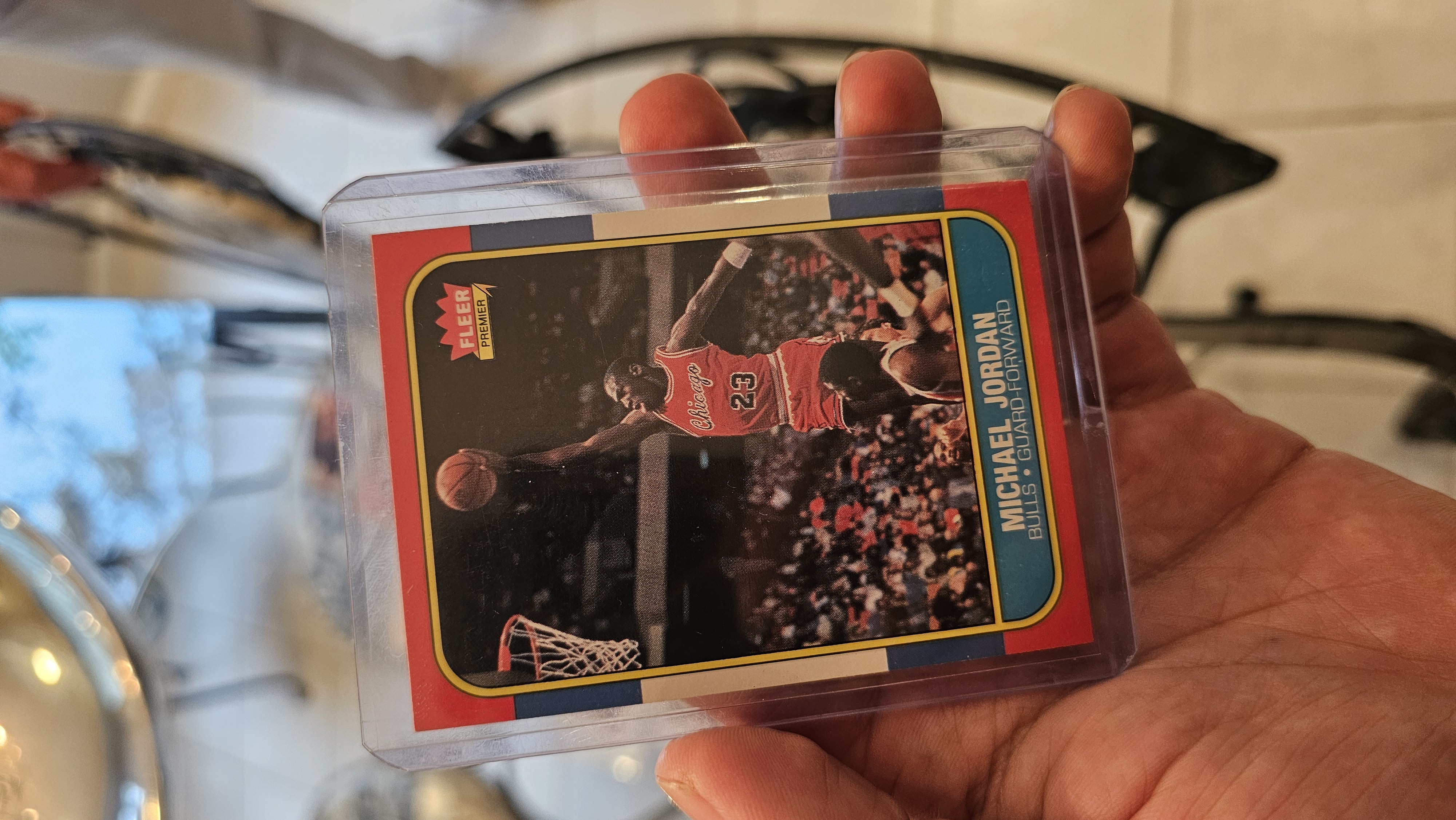A 1986 Fleer Michael Jordan rookie card