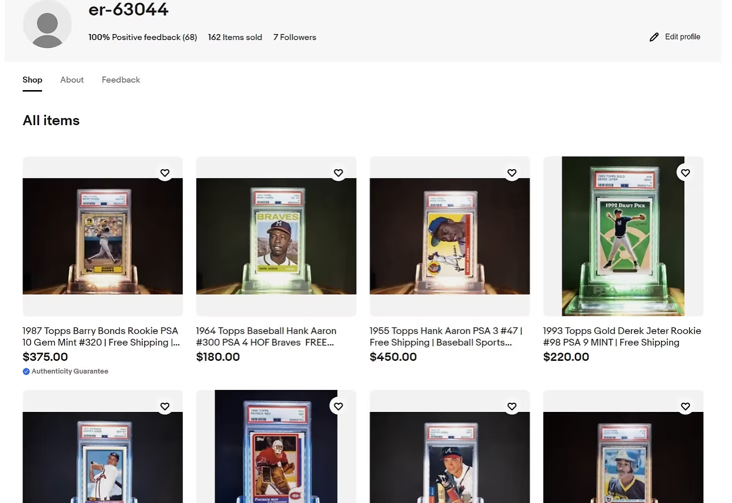 Atlantic Cards eBay store